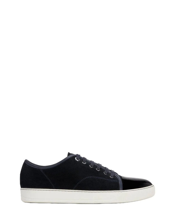 Lanvin Sued and Patent Captoe Sneaker