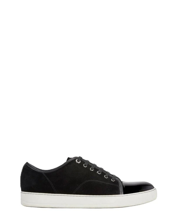 Lanvin Sued and Patent Captoe Sneaker