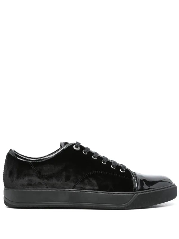 Lanvin Sued and Patent Captoe Sneaker